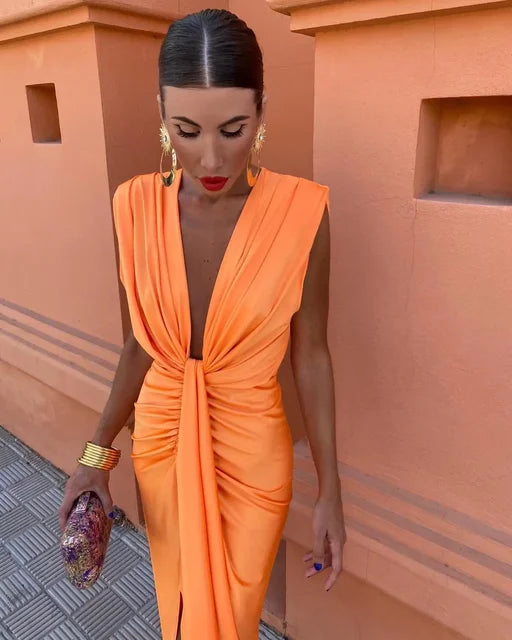 Auria | Women's elegant pleated maxi dress