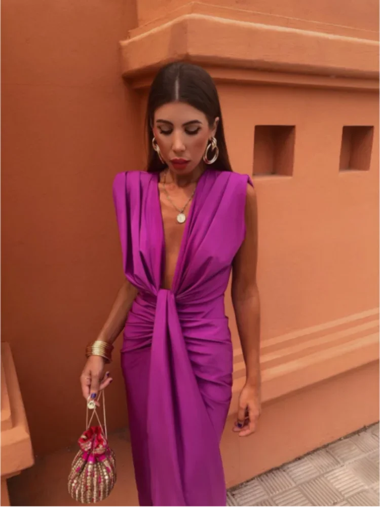 Auria | Women's elegant pleated maxi dress