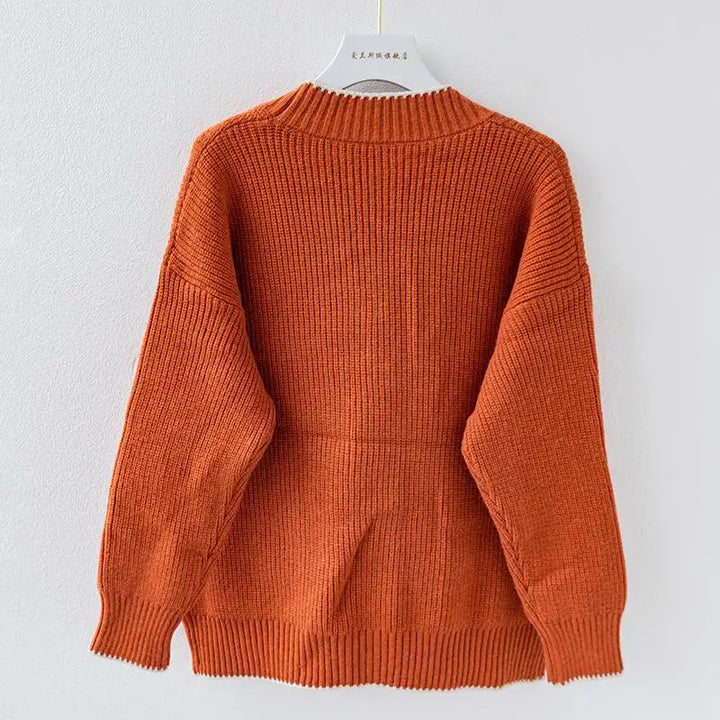 Neriza | Women’s v-neck oversized cardigan with contrast trim