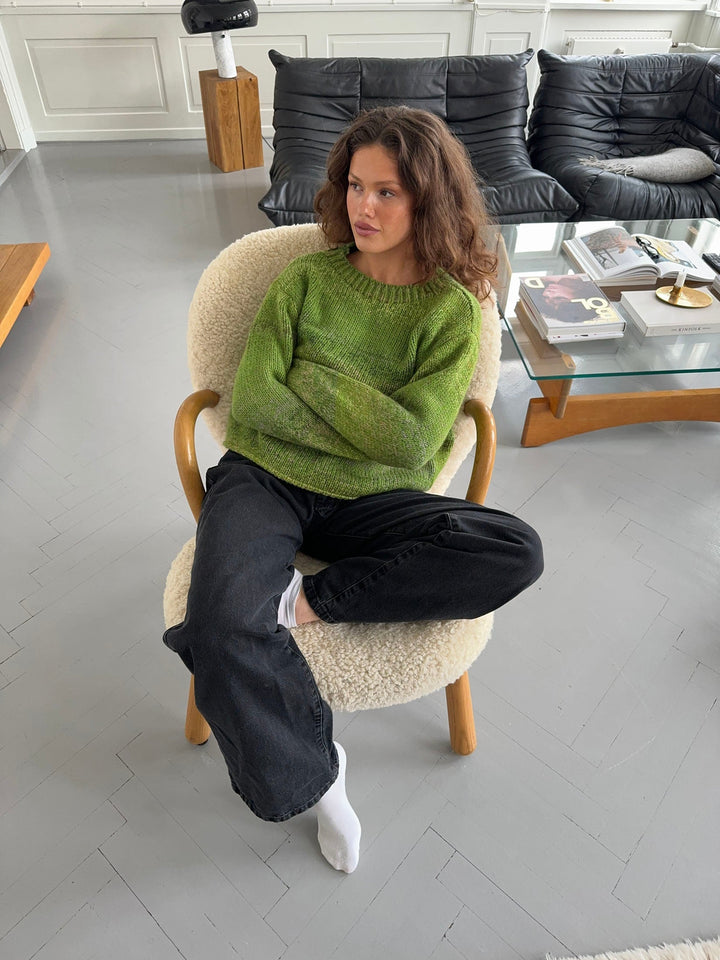 Kish | Women’s knit sweater with green shade and round neckline