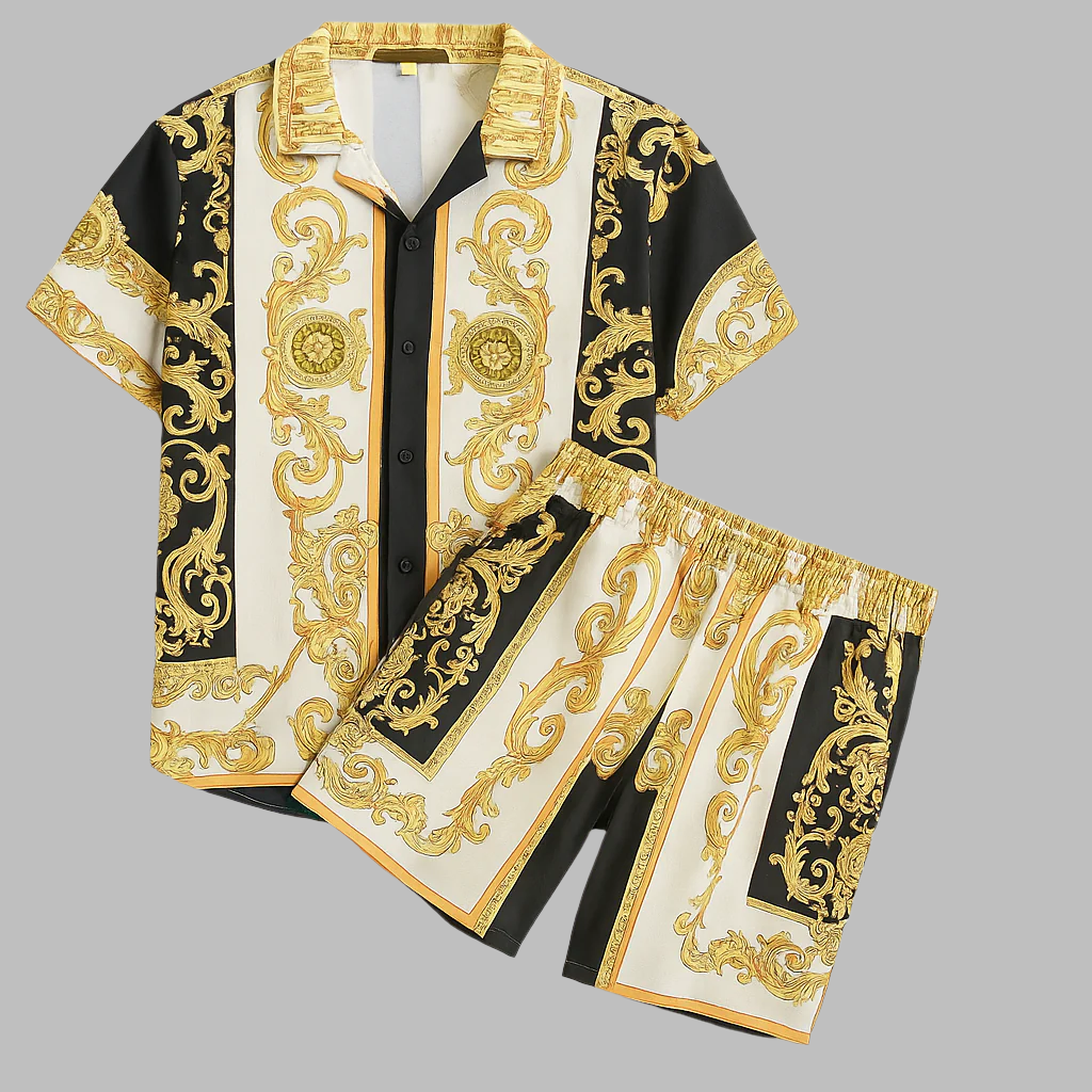 Aris | Men's summer set with tonal design and straight fit