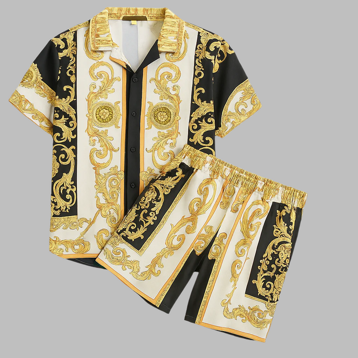 Aris | Men's summer set with tonal design and straight fit