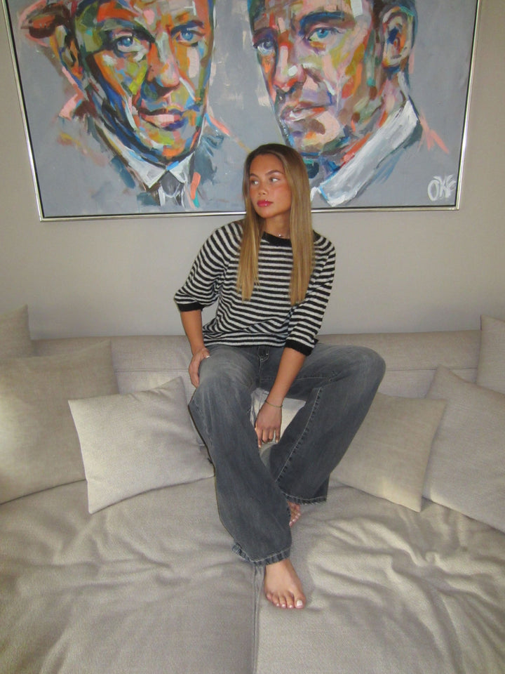 Poppy | Women’s striped knitted t-shirt with oversized fit