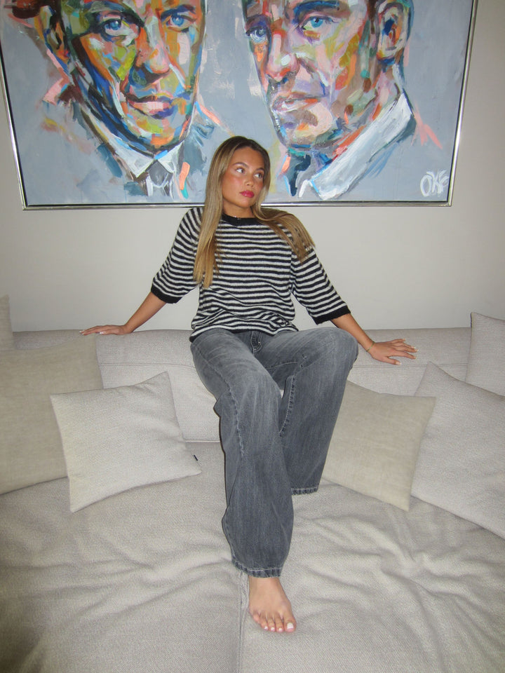Poppy | Women’s striped knitted t-shirt with oversized fit