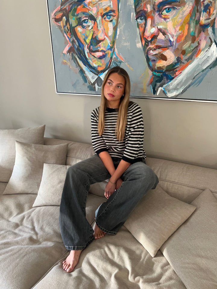 Poppy | Women’s striped knitted t-shirt with oversized fit