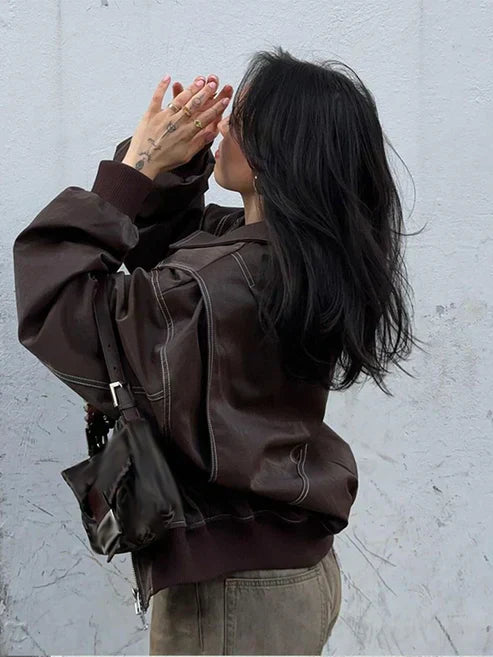Rory | Women’s jacket with oversized fit and contrast stitching