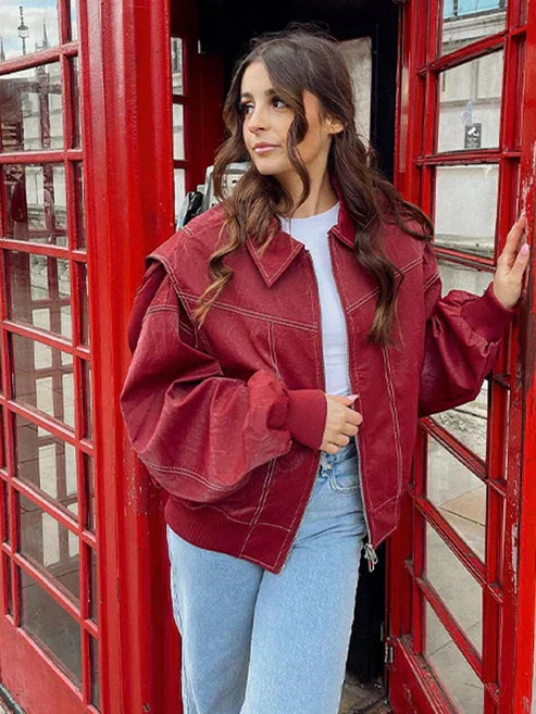 Rory | Women’s jacket with oversized fit and contrast stitching