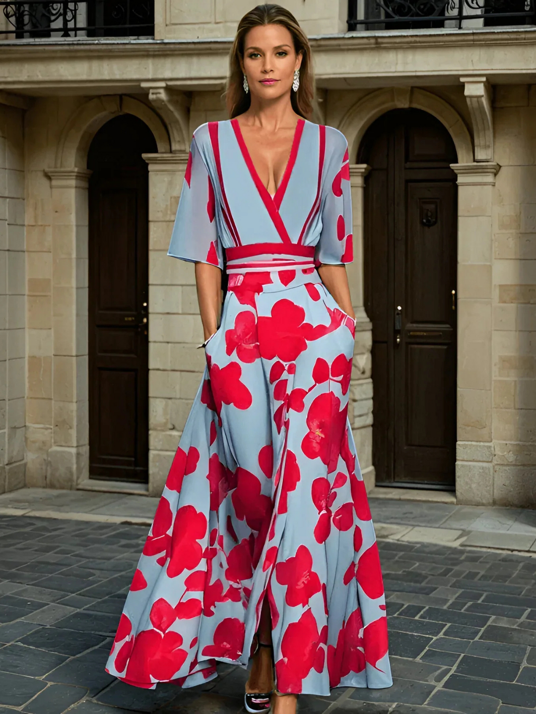 Briony | Women’s sleeved long floral dress