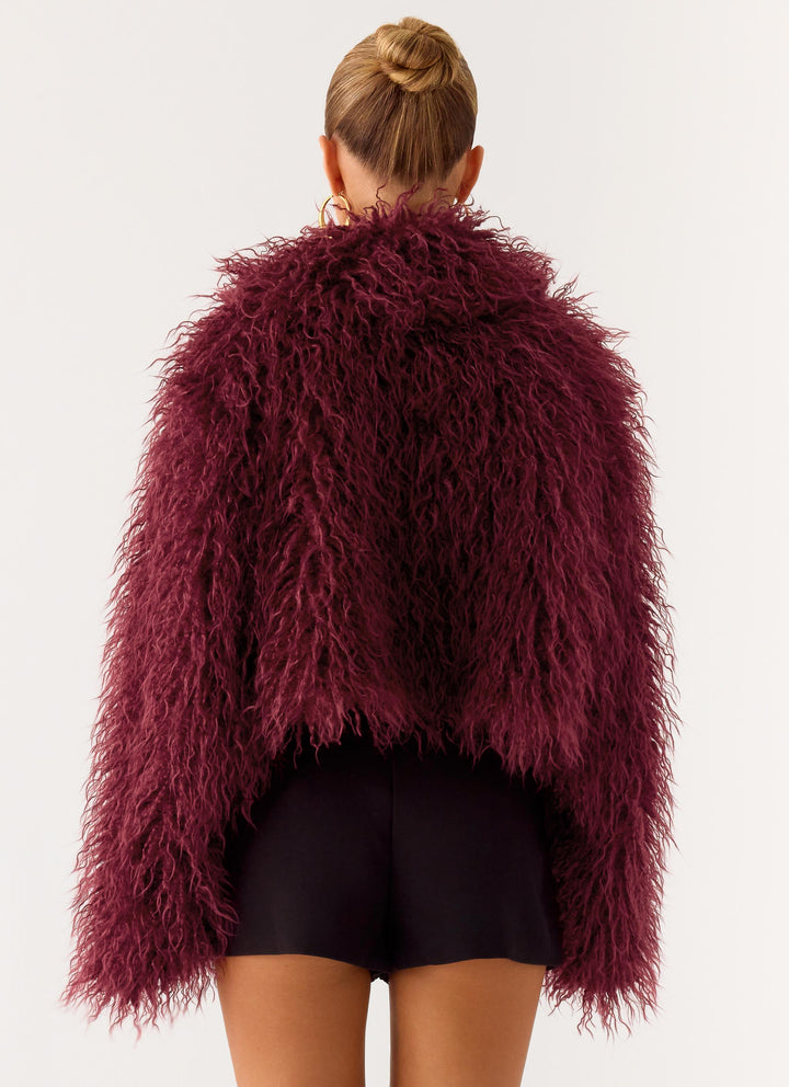 Eden | Women’s feathered faux fur cropped jacket