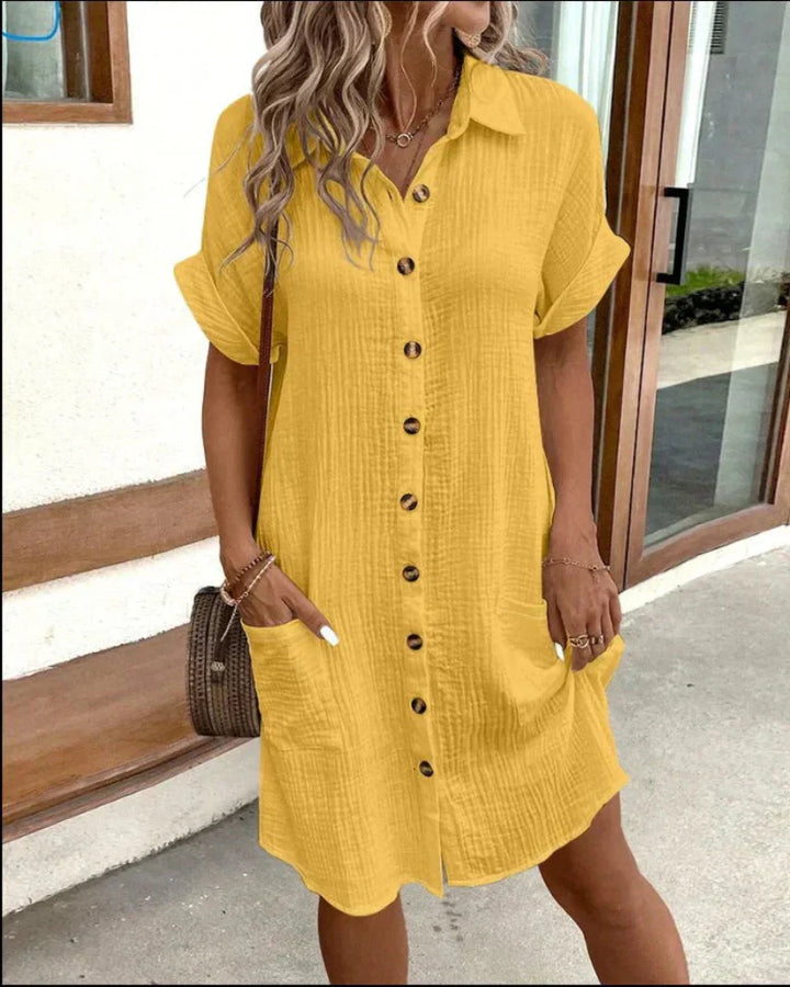 Bianca | Women’s shirt dress with retro button design