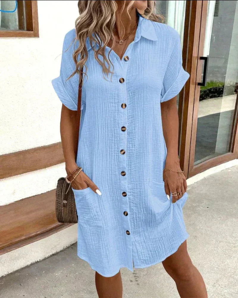Bianca | Women’s shirt dress with retro button design