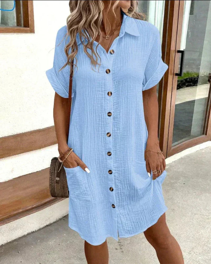 Bianca | Women’s shirt dress with retro button design