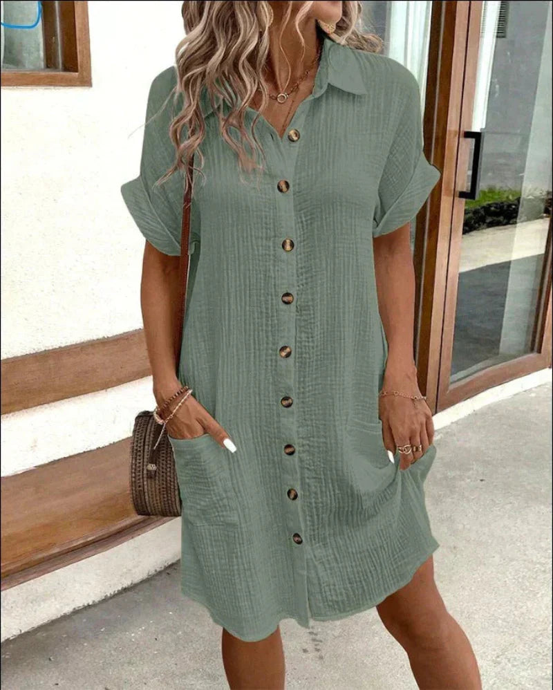 Bianca | Women’s shirt dress with retro button design
