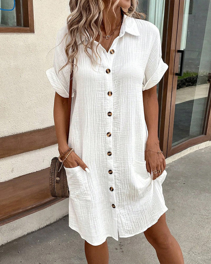 Bianca | Women’s shirt dress with retro button design