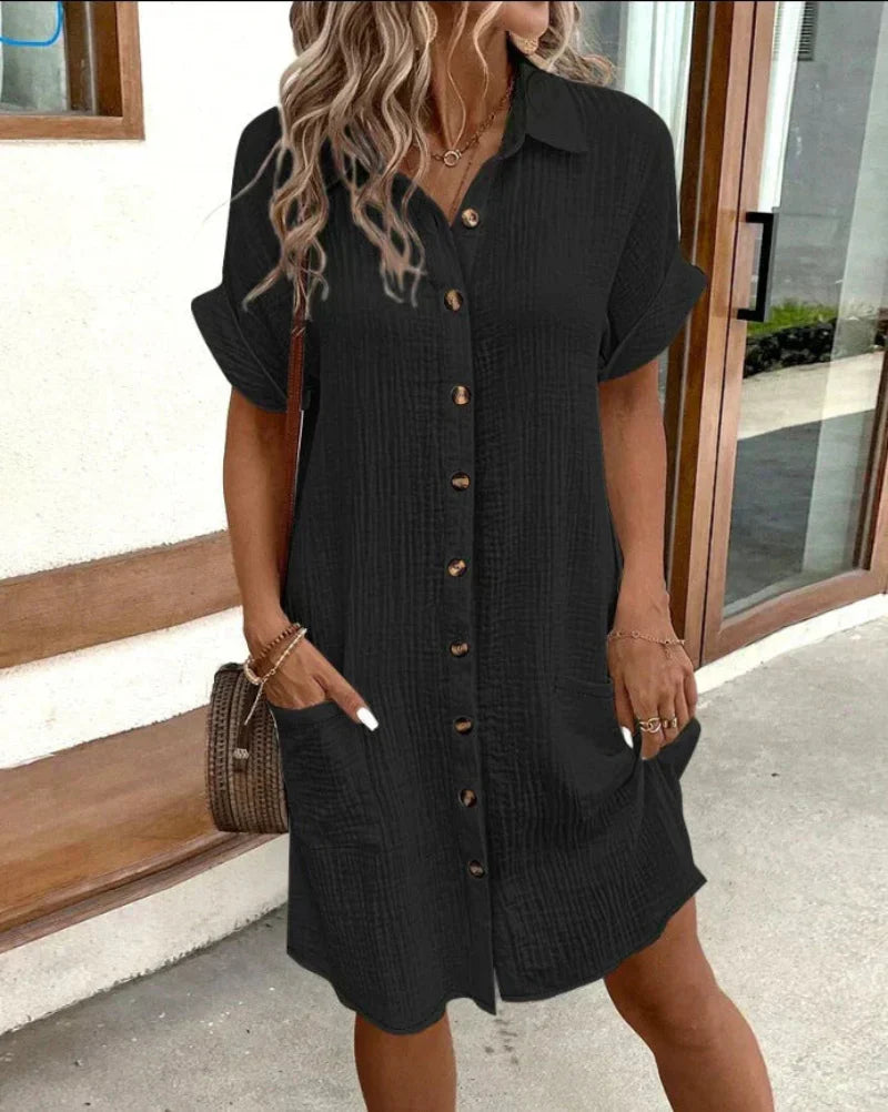 Bianca | Women’s shirt dress with retro button design