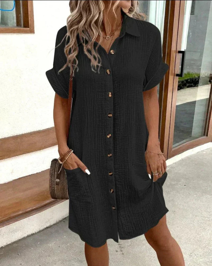 Bianca | Women’s shirt dress with retro button design