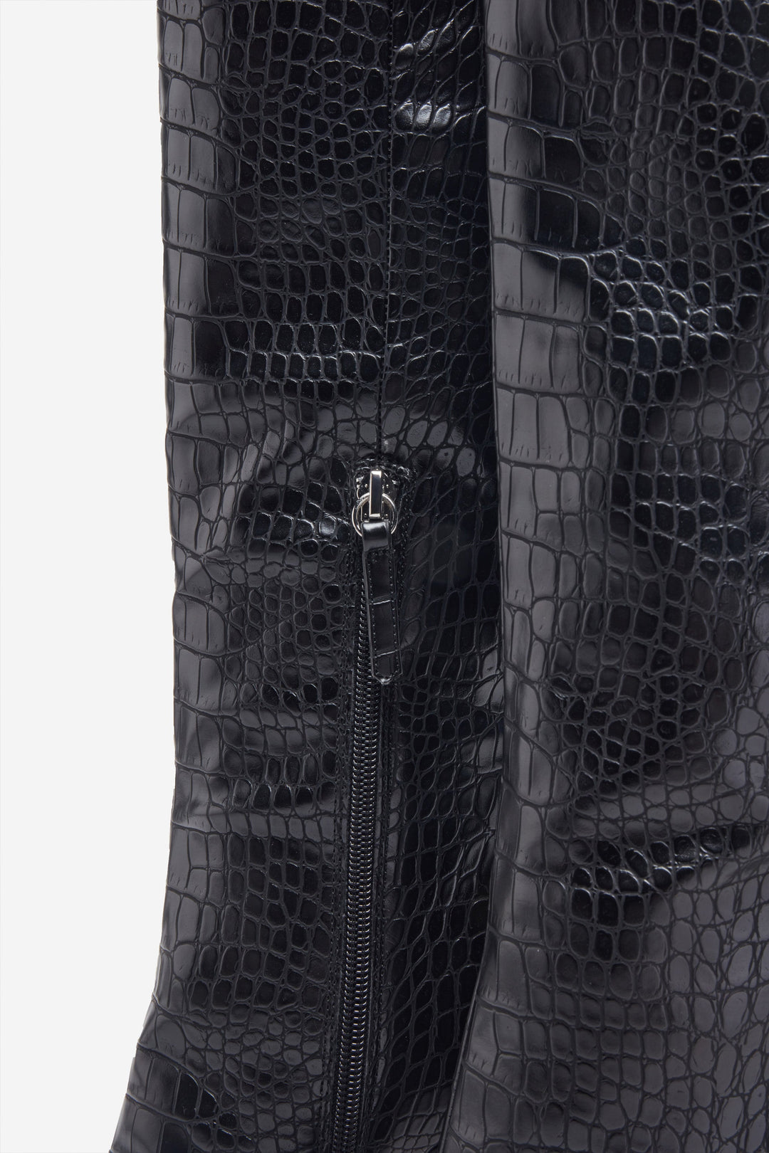 Lauren | Women’s croc-embossed patent knee-high pointed boots