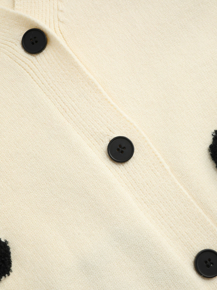 Dahlia | Women’s knit cardigan with v-neck, button front, and floral pattern