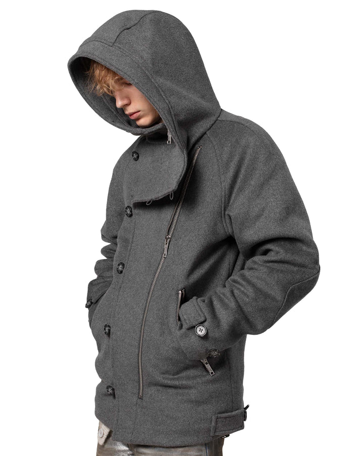 Alaura | Women’s wool-blend winter coat with asymmetrical zipper