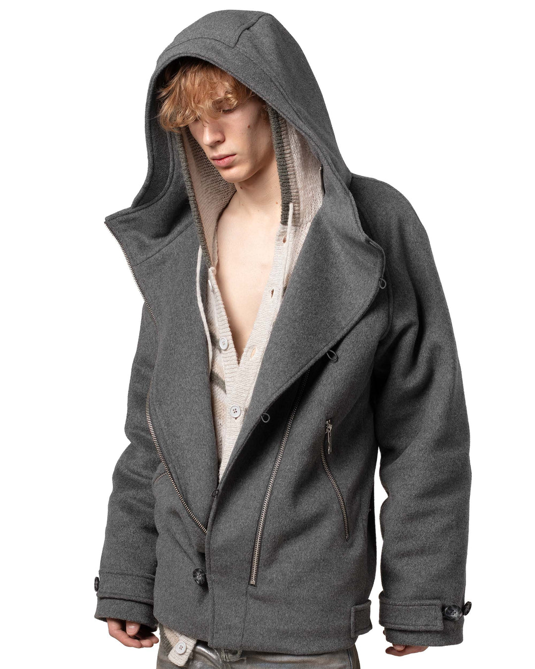 Alaura | Women’s wool-blend winter coat with asymmetrical zipper