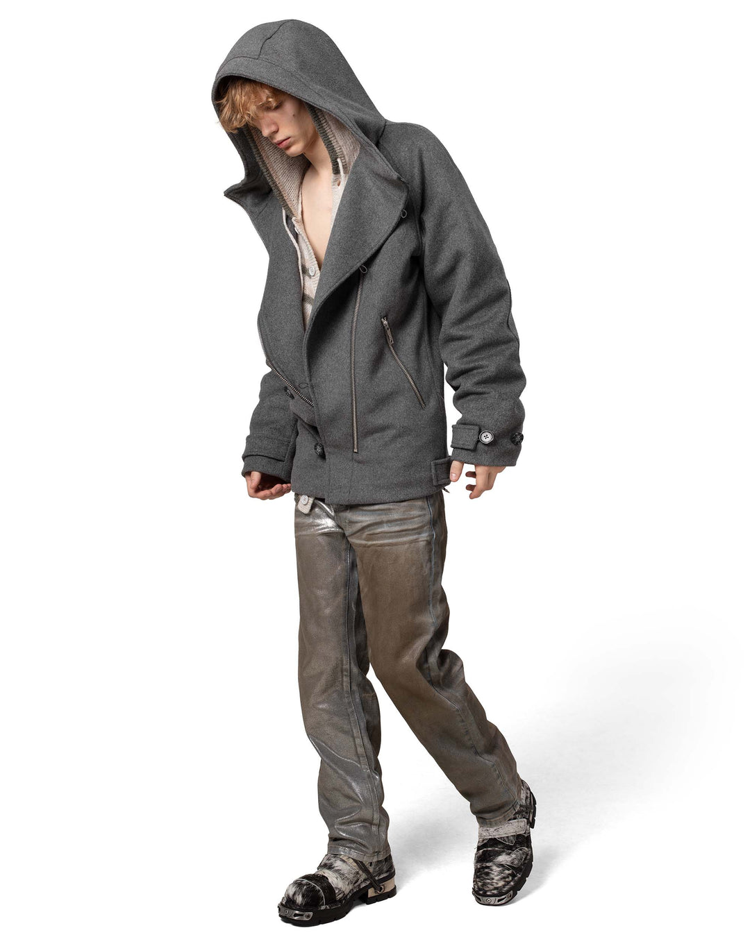 Alaura | Women’s wool-blend winter coat with asymmetrical zipper