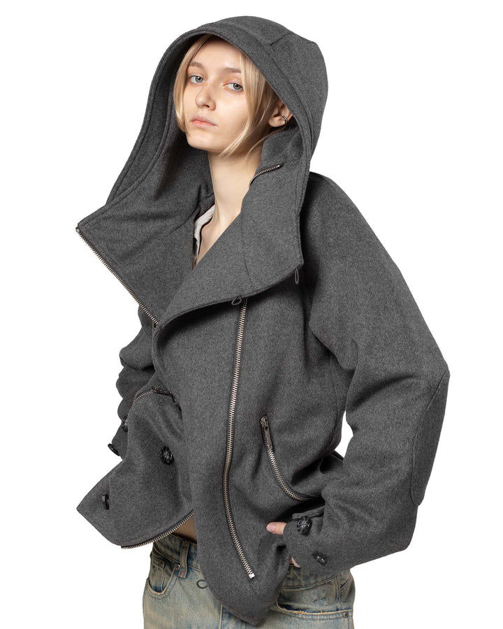 Alaura | Women’s wool-blend winter coat with asymmetrical zipper