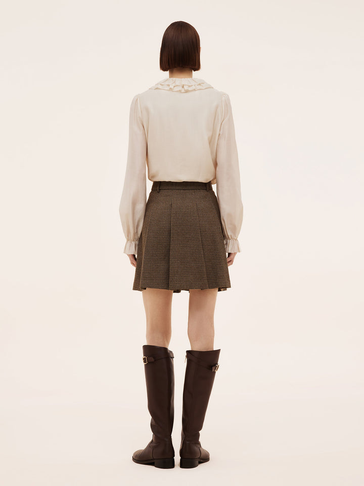 Shiloh | Women's plaid A-line pleated mini skirt