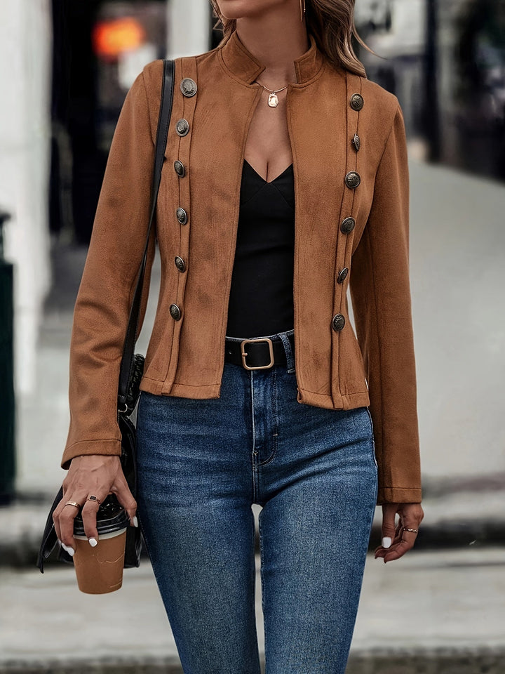 Xyra | Suede double-breasted jacket