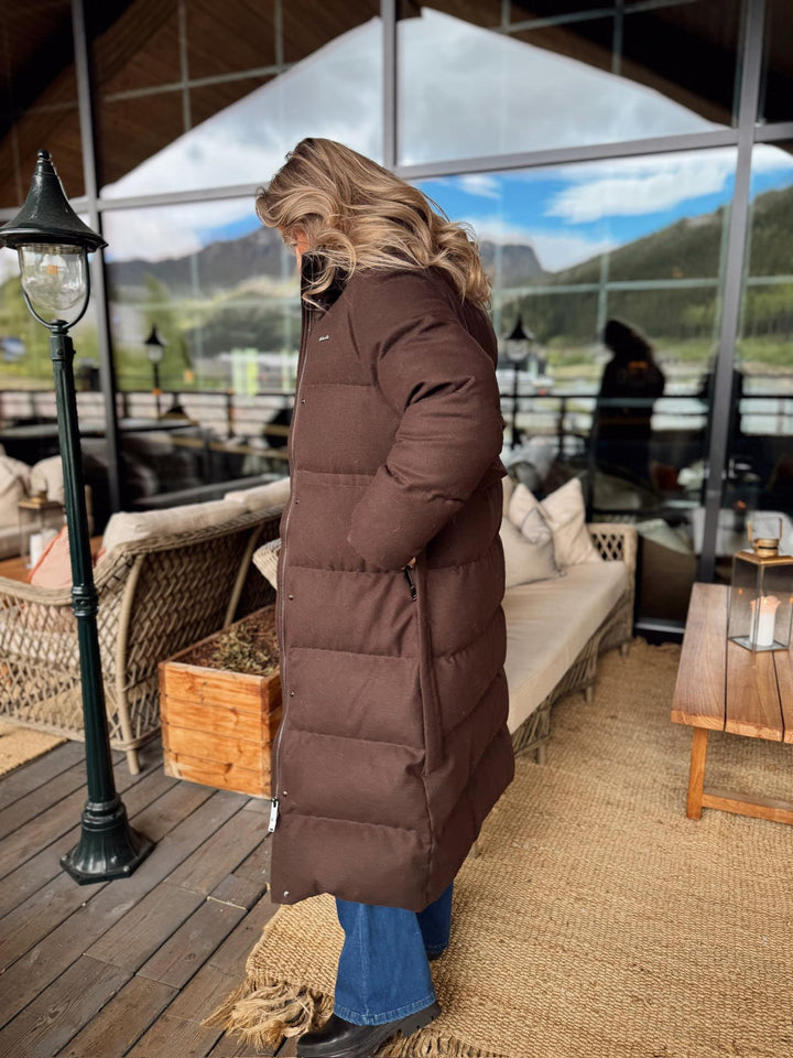 Jazmine | Women’s longline wool-blend down coat