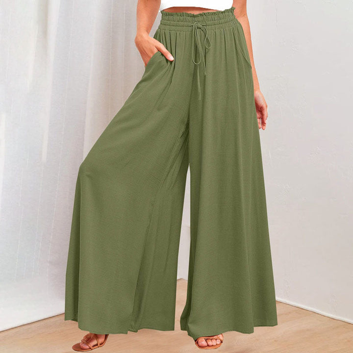 Sofia | High-waist linen wide-leg pants