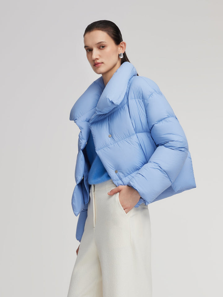 Elowen | Women’s cropped puffer jacket with oversized collar