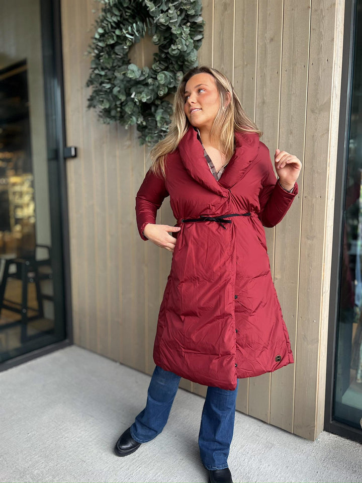 Charisse | Women’s wrap coat with a relaxed silhouette and sculpted shawl collar