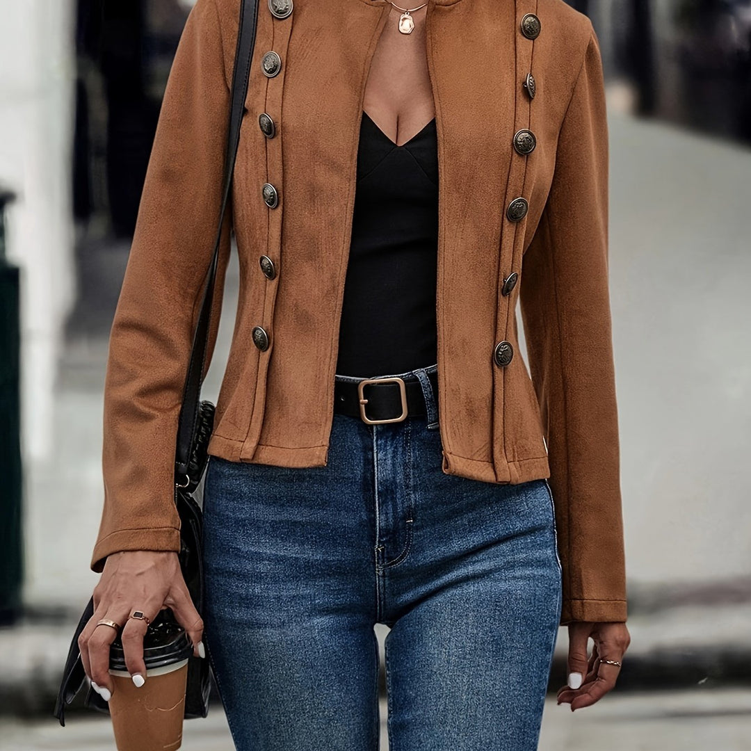 Xyra | Suede double-breasted jacket