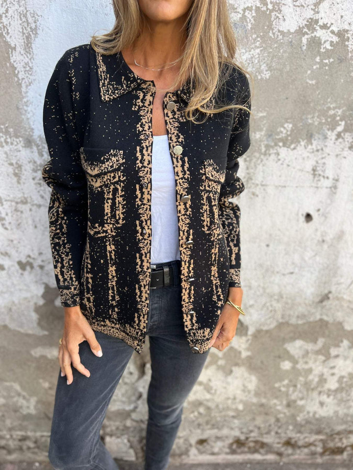 Alinah | Women’s textured knit jacket with buttons and chest pockets