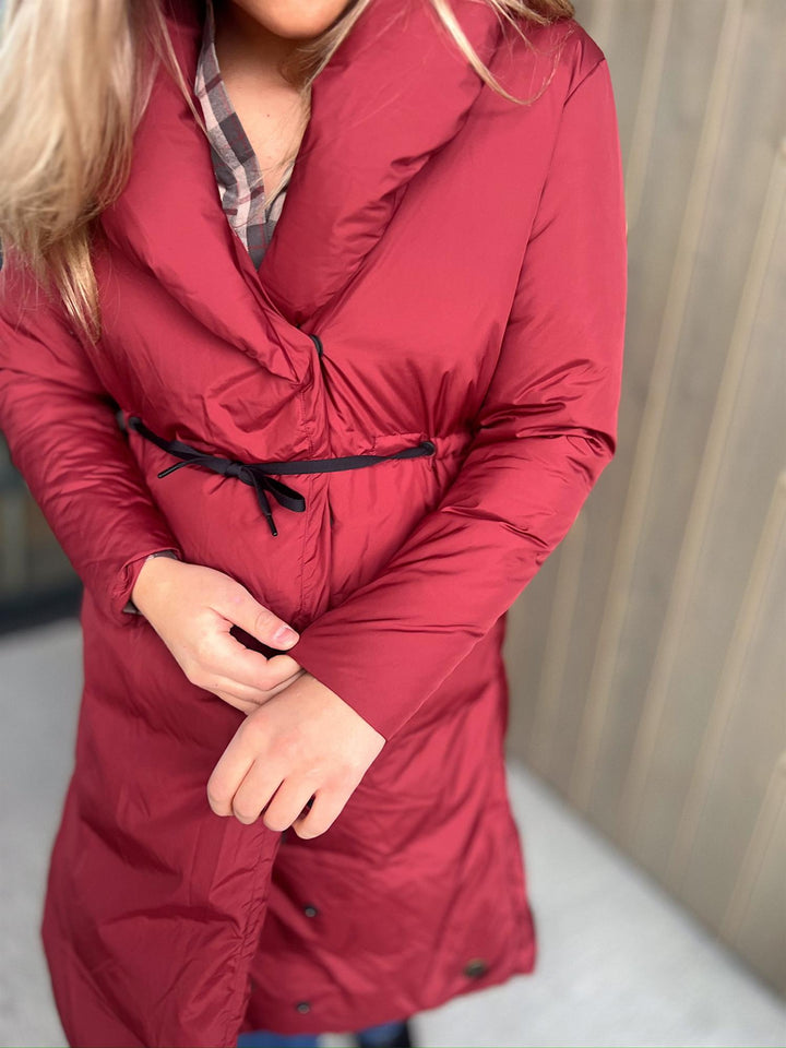 Charisse | Women’s wrap coat with a relaxed silhouette and sculpted shawl collar