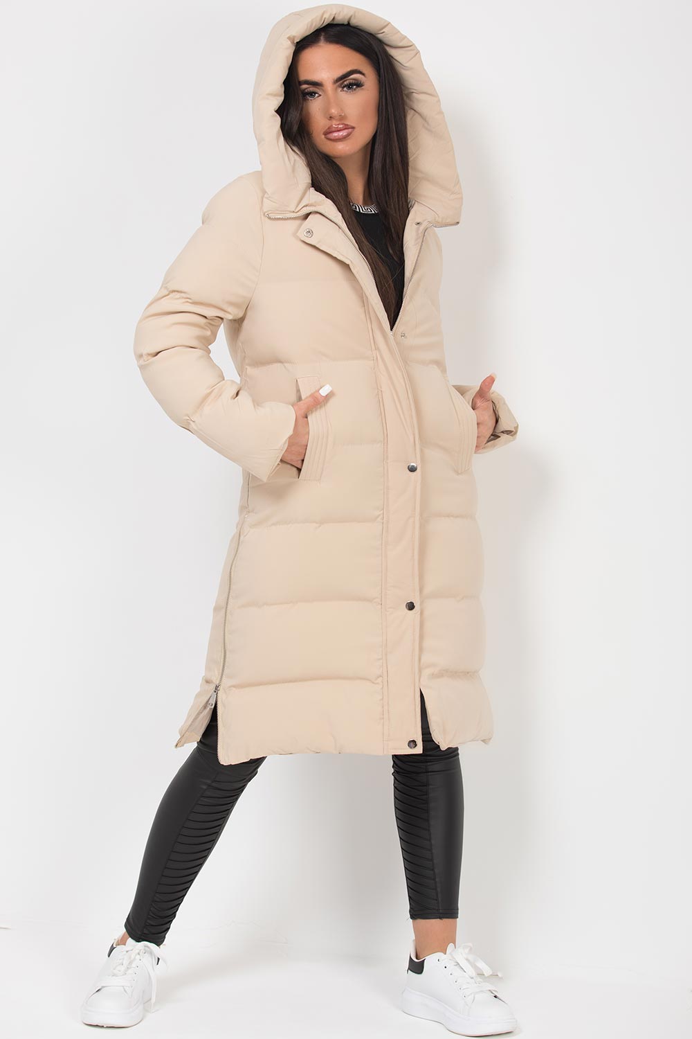 Shovie | Women’s long puffer coat with side zip
