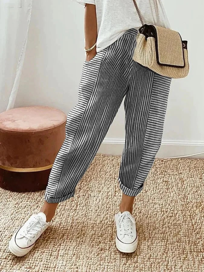 Nina | Women's trousers with striped pattern