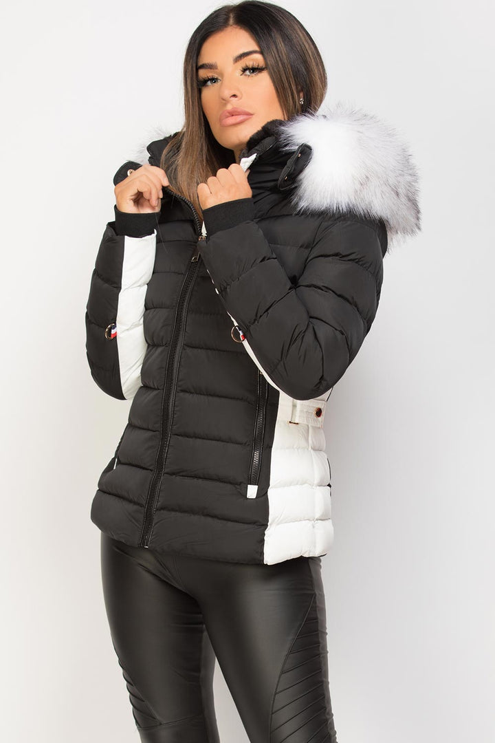 Nayelis | Women’s padded puffer jacket with detachable faux fur hood