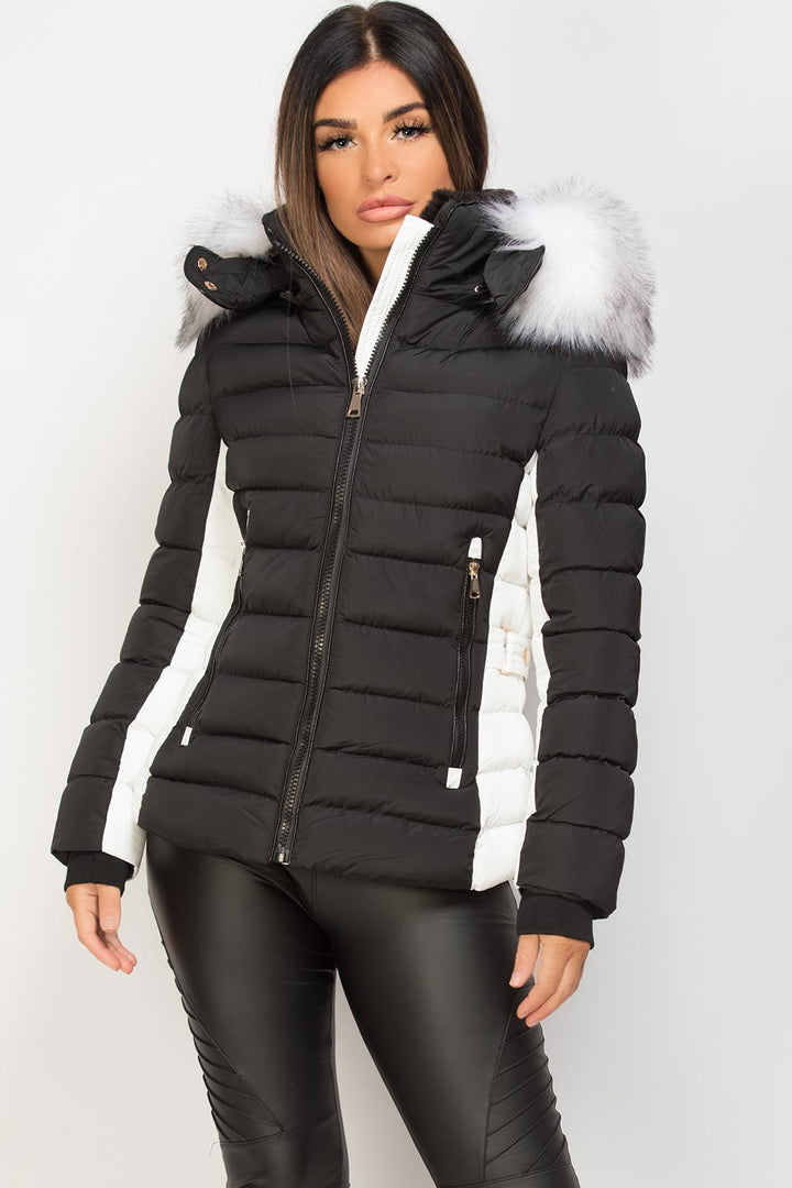 Nayelis | Women’s padded puffer jacket with detachable faux fur hood