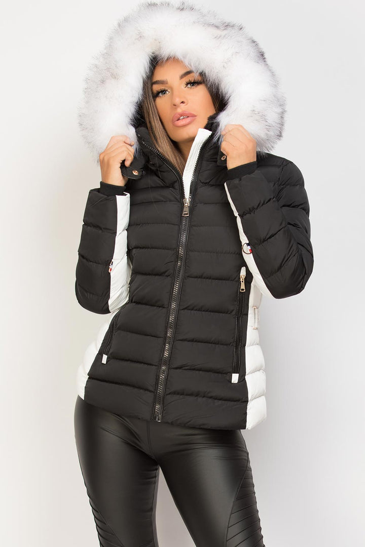 Nayelis | Women’s padded puffer jacket with detachable faux fur hood