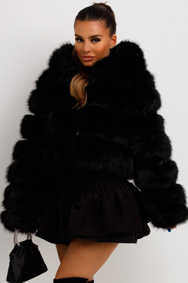 Danika | Women’s hooded faux fur jacket