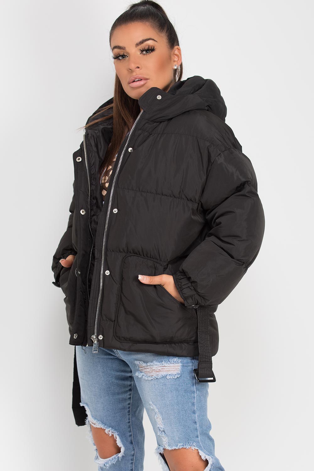 Wrenlee | Women’s padded jacket with belt