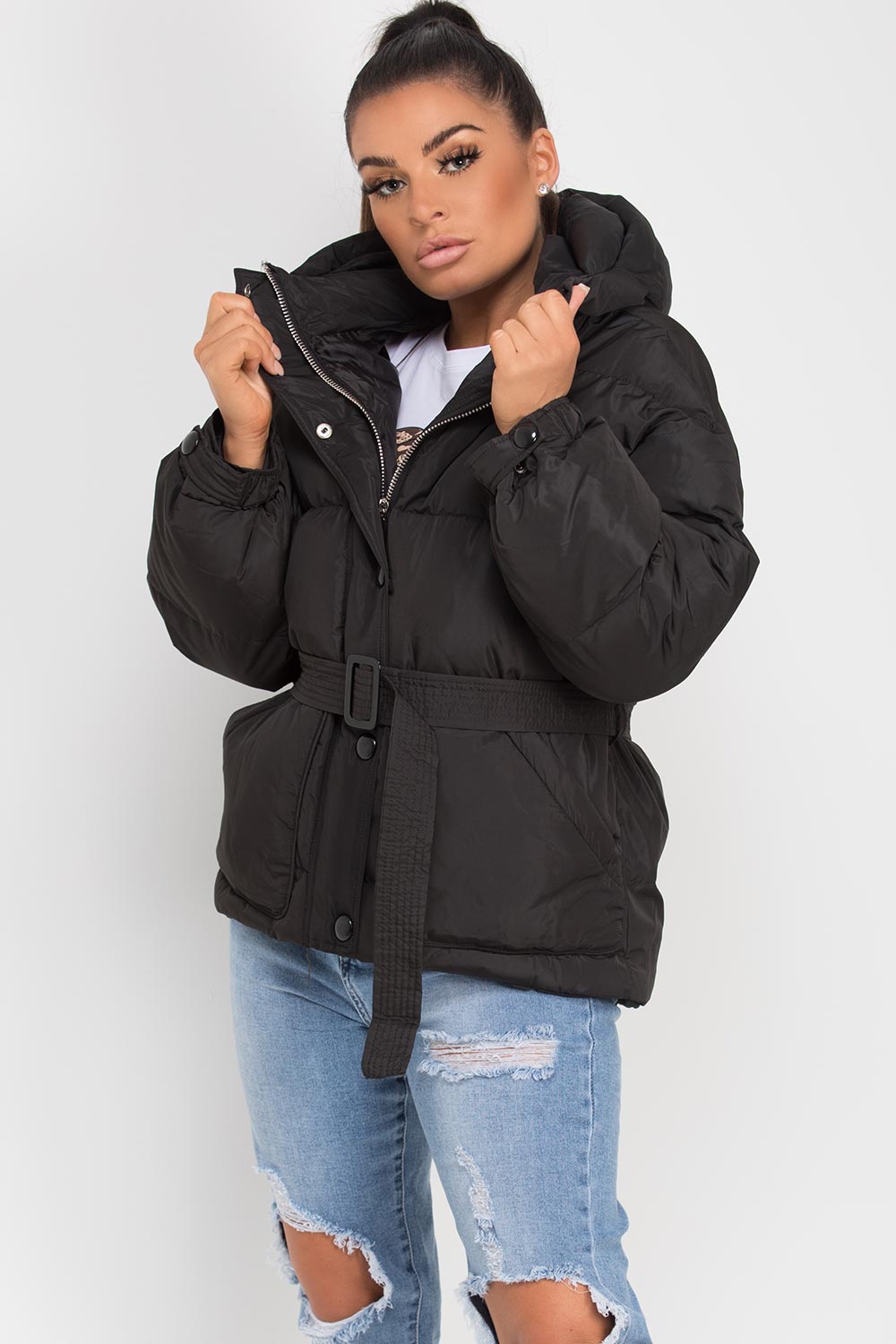 Wrenlee | Women’s padded jacket with belt