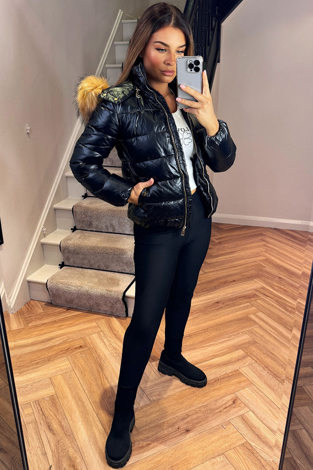 Emmy | Women’s faux fur hood padded puffer jacket