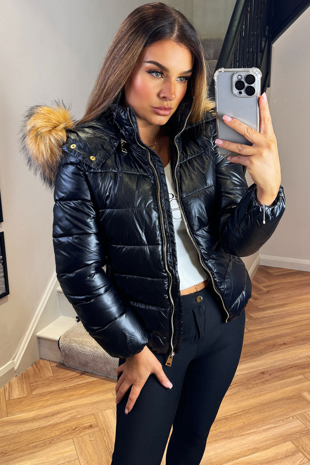Emmy | Women’s faux fur hood padded puffer jacket