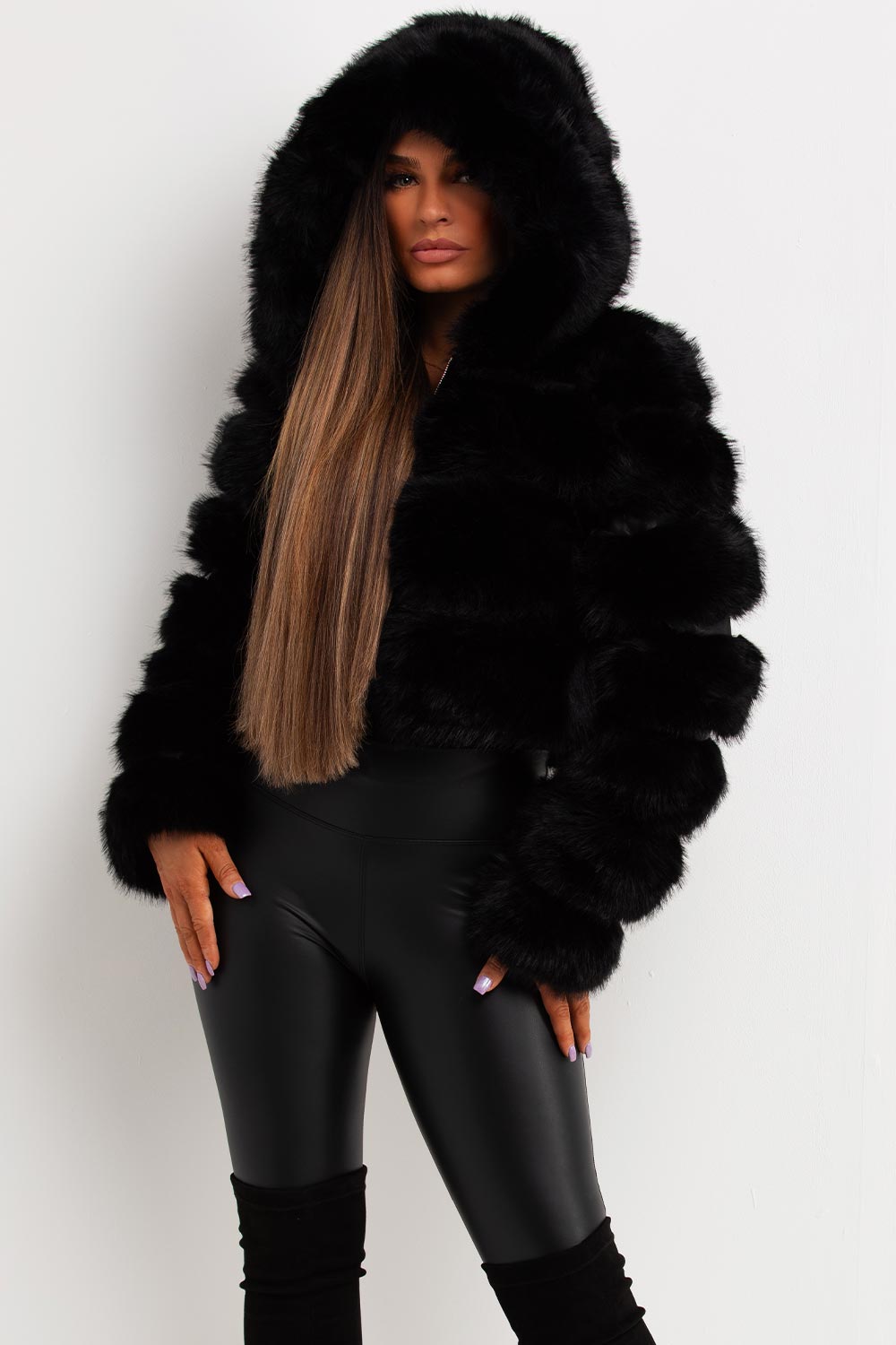 Danika | Women’s hooded faux fur jacket