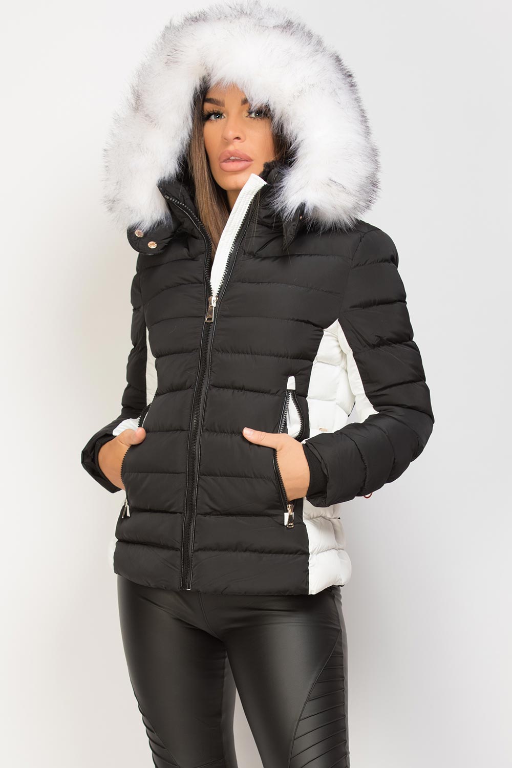 Nayelis | Women’s padded puffer jacket with detachable faux fur hood