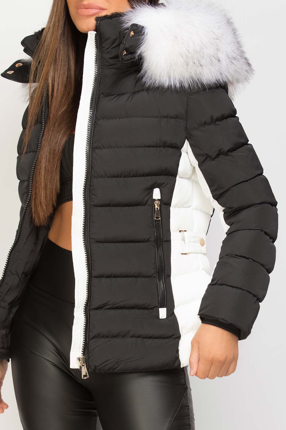 Nayelis | Women’s padded puffer jacket with detachable faux fur hood