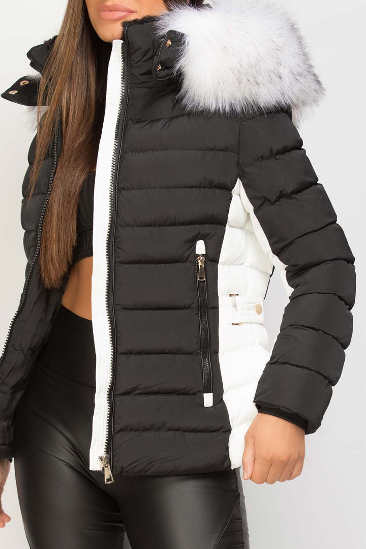 Nayelis | Women’s padded puffer jacket with detachable faux fur hood