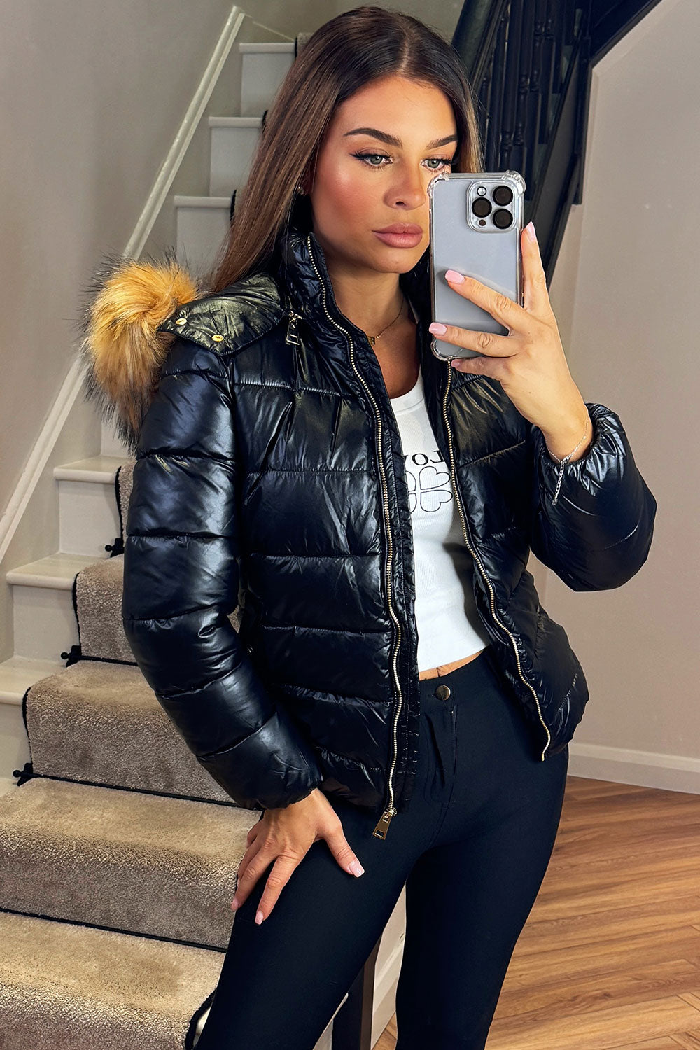 Emmy | Women’s faux fur hood padded puffer jacket